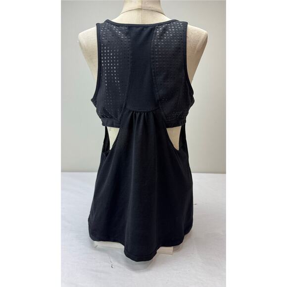 Athleta Gel Mesh Supercharged Tank Top Black Athletic Build-In Bra Medium - Picture 1 of 13